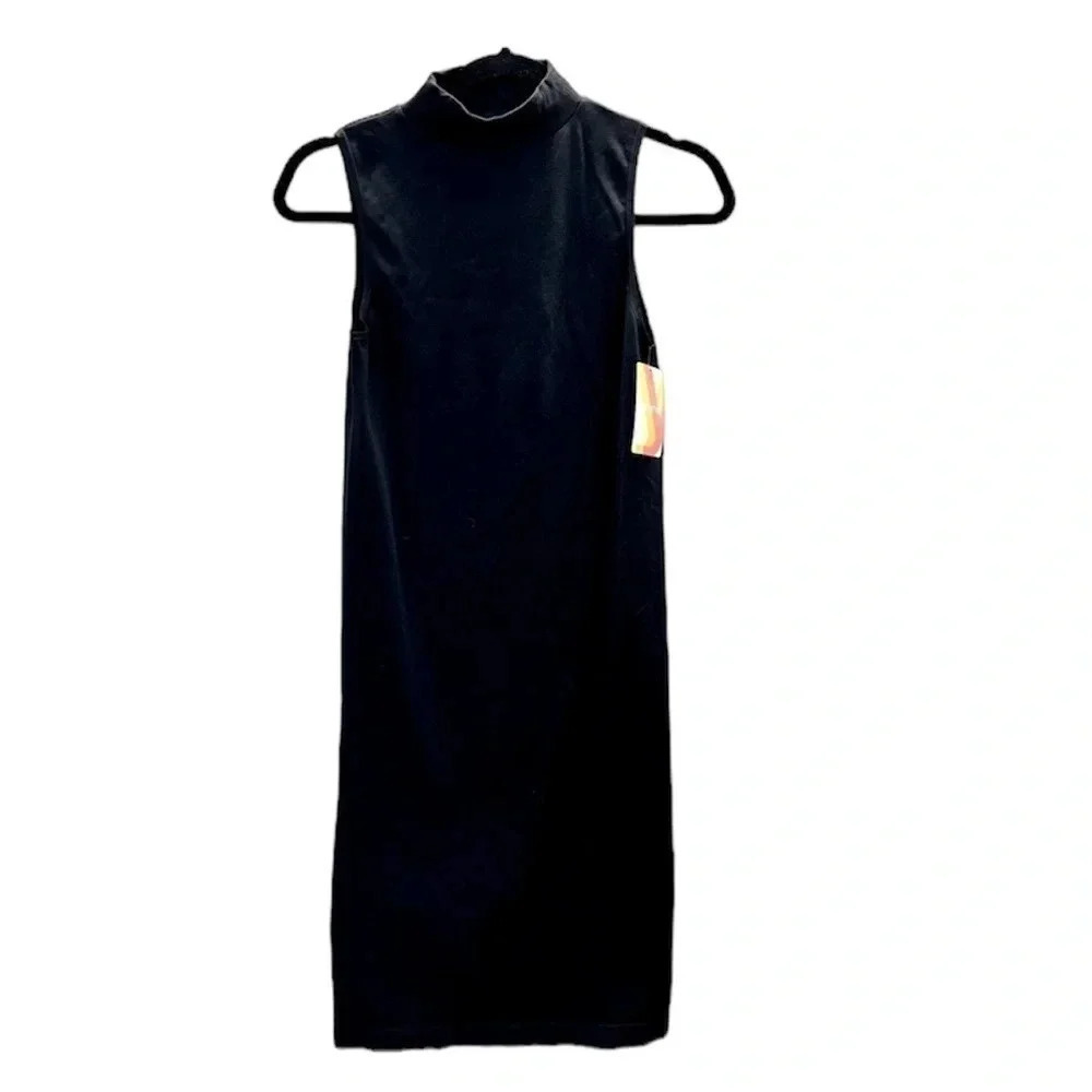Yummie Lagos Mock Neck Smoothing Tank Dress in Black Sz Small NWT